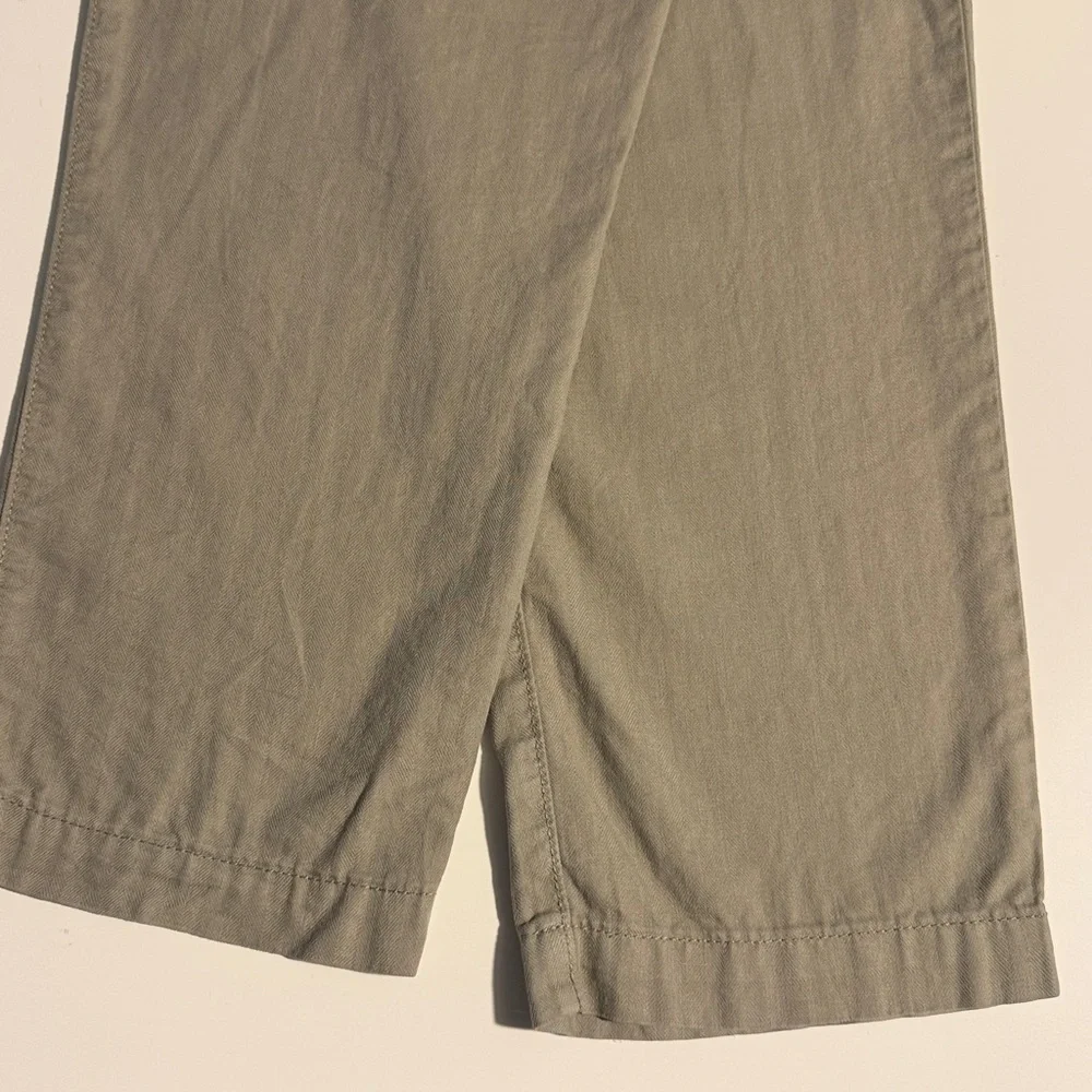Pull & Bear Men's Khaki Linen Chinos in Size Large